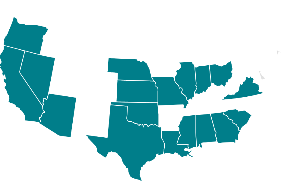 Map of H locations by state
